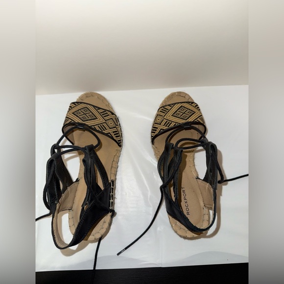 Rockport Women’s Trutech Espadrille Sandals Strappy Ankle Geometric Pattern Sz 7 - Picture 6 of 11